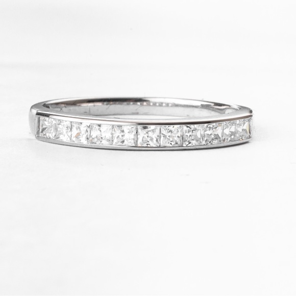 Absolute Jewelry - Minimalist luxury simulated diamond 1 CTW 14KT white gold band ring Absolute 8